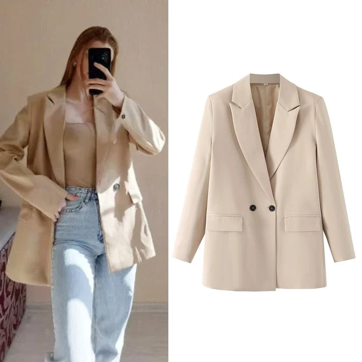 TRAF Blazer Woman Black Beige Khaki Blue Green Gray Women coat Fashion Office Wear Women's Blazers Jacket Outerwears 2024