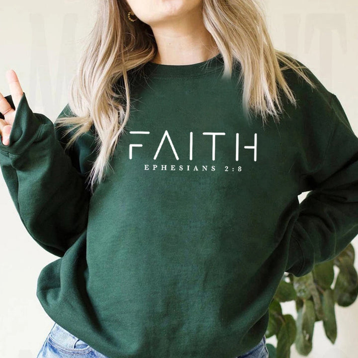 Trendy Faith Sweatshirt Bible Verse Shirt Christian Clothing Women Streetwear Sweater Hoodie Aesthetic Clothes